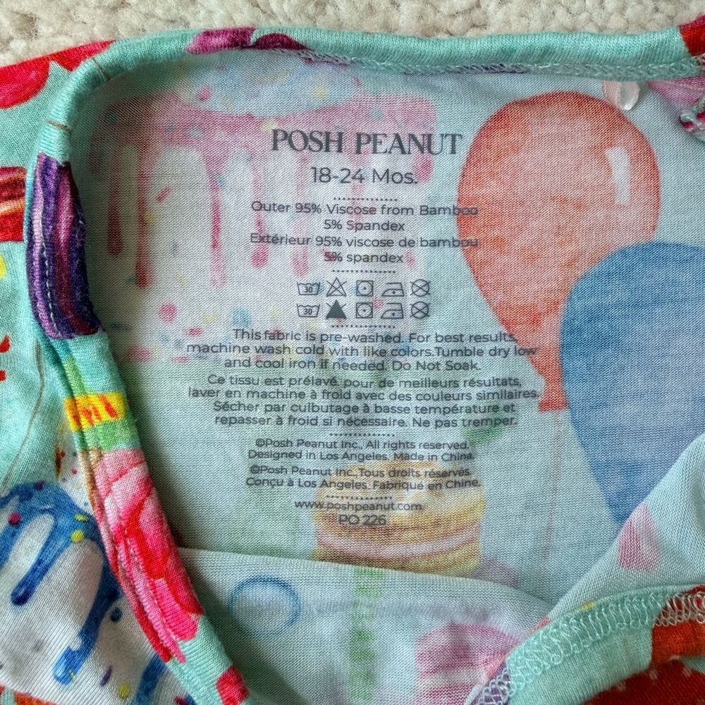 Posh Peanut Short Sleeve “Happy Birthday” Snap Closure Bodysuit - Picture 9 of 10